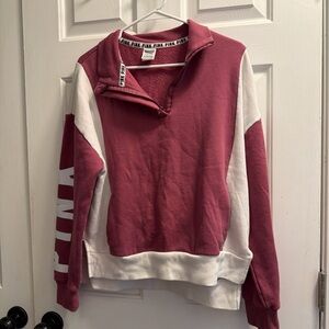 PINK Victoria's Secret Women's Two-Tone Sweater - Pink and White